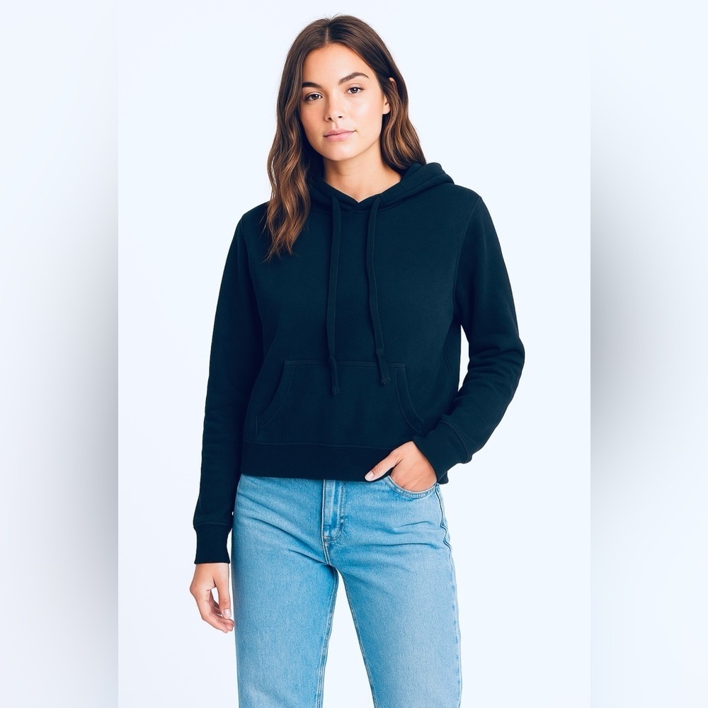90 Degrees Lux Crop Blue Hoodie - Picture 3 of 8
